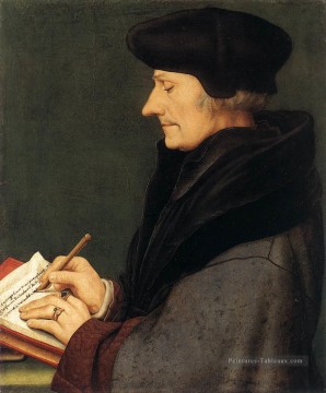 Portrait d’Erasmus de Rotterdam Écriture Renaissance Hans Holbein le Jeune Peinture à l'huile